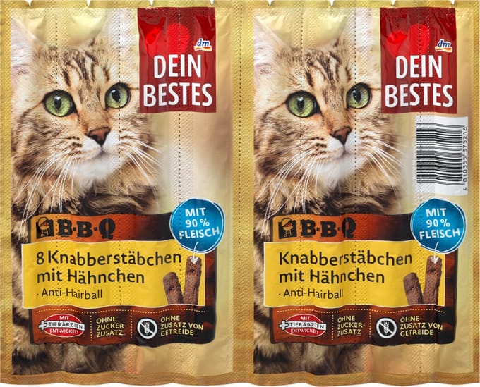 Dein Bestes Kattensnack, BBQ, knabbelsticks met kip, 40 g
