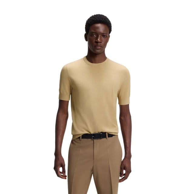 slim fit T-shirt van fijngebreid model 'SAN CARL-CV'