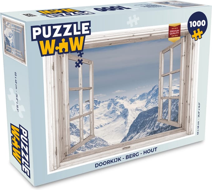 Puzzel Doorkijk - Berg - Hout - Legpuzzel - Puzzel 1000 stukjes volwassenen