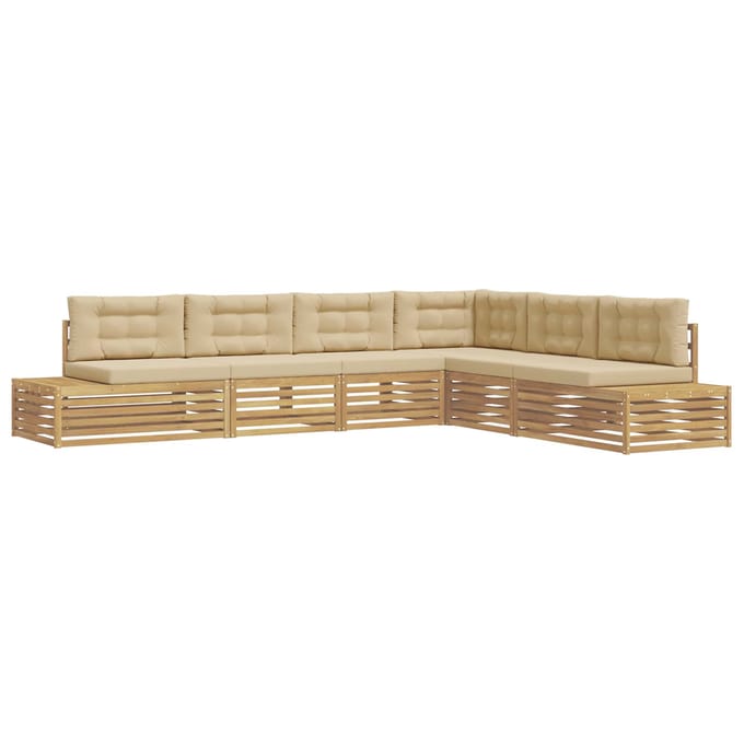 vidaXL - 7 - st - Buiten - bank - set - Polyester - Wit