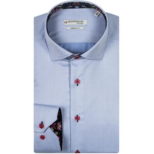 Giordano Overhemd Maggiore Fine Twill Floral Contrast Blauw / male