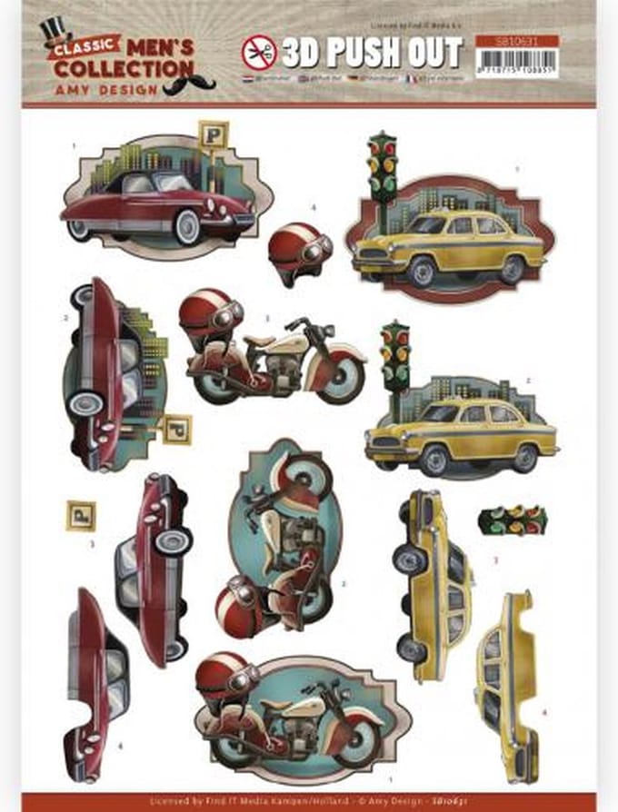 3D Push Out - Amy Design Classic men's Collection - Cars