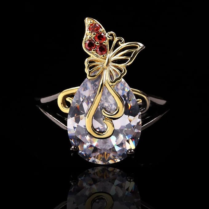 Zircon Bicolore Bague en forme de nœud Bijoux Créativité No. 10 gray