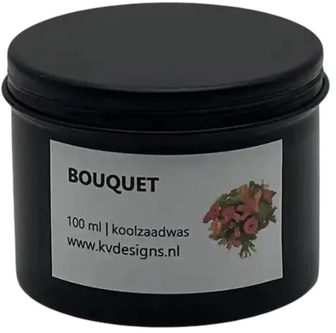 Geurkaars 100ml – Bouquet – Handgemaakt van Koolzaadwas – 40 branduren – KV DESIGNS