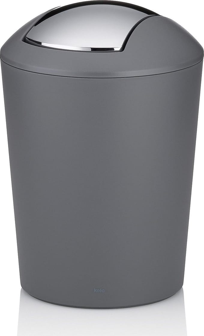 Afvalbakje met tuimeldeksel mat grijs 5 liter