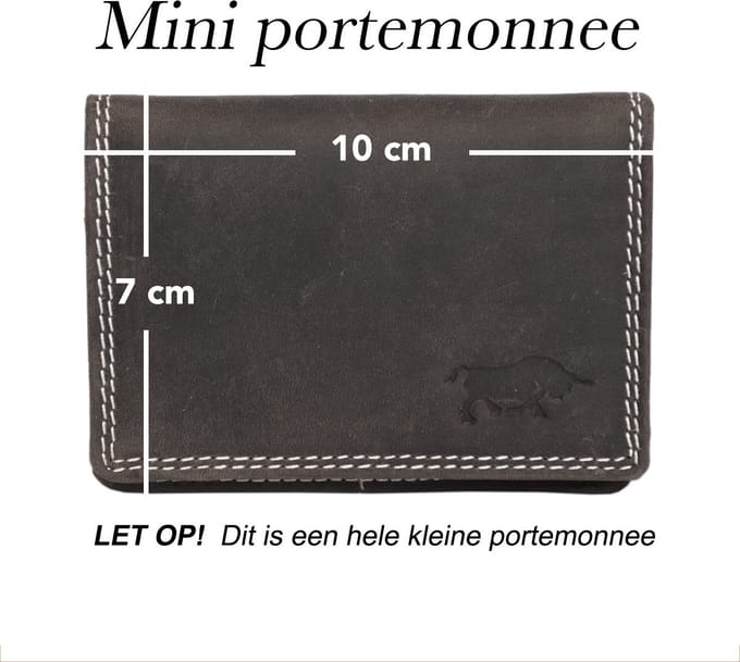 Dames Portemonnee Mini Donkerbruin Leer - Klein Model - Met Rits En Harmonica Model