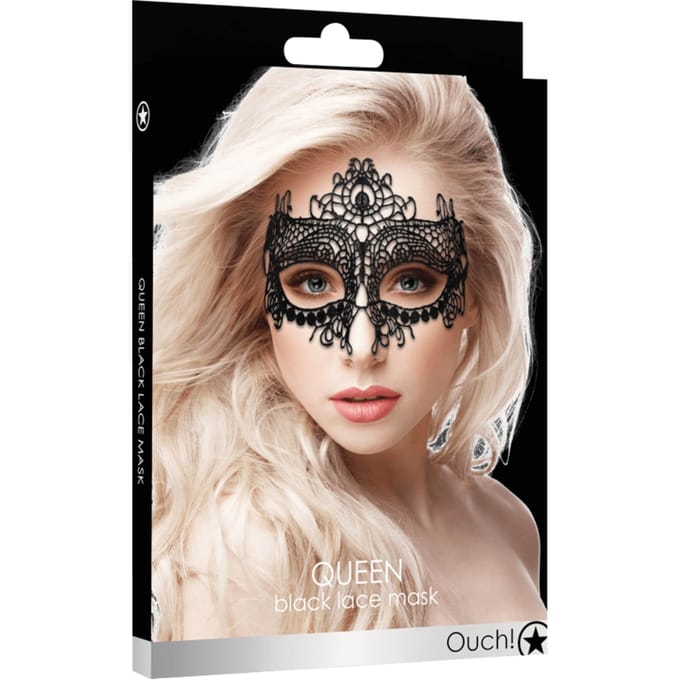 Queen Black Lace Masker - Zwart