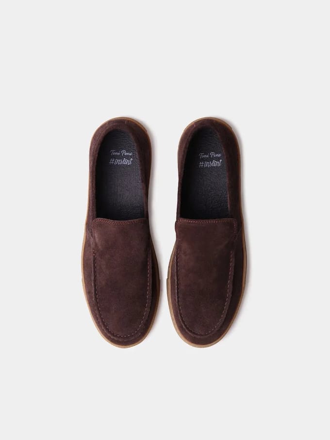 Suède loafers voor heren met rubberen zool | JOAN
