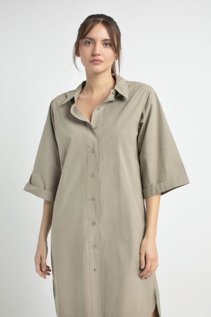Josephine & Co Jasmine Dress Light Olive Maat: 36 | Blousejurken Outlet | Dames | Bruin