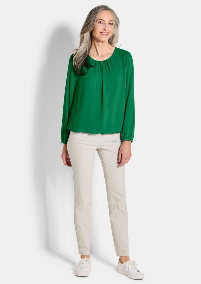 Elegante blouse van chiffon - groen - Gr. 23 van Goldner Fashion