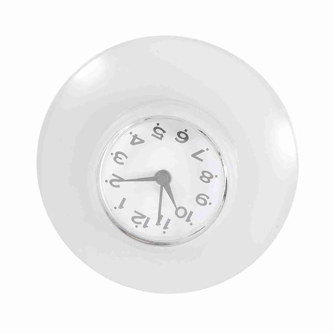 Badkamer Keuken Spiegel Zuignap Wandklok Douche Waterdicht Quartz Klokken Decoratie Wit wit