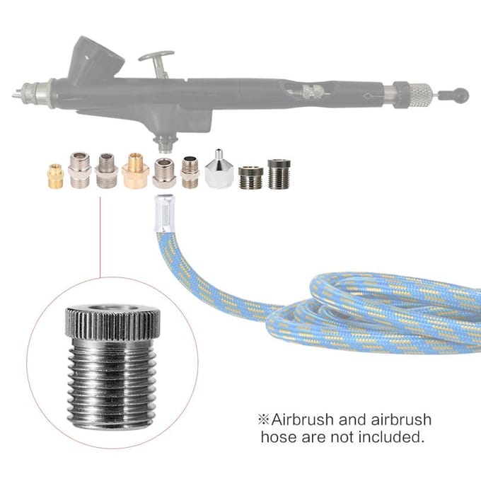 9 stuks Universele Professionele Airbrush Adapter Kit Fitting Connector Set voor veelkleurig