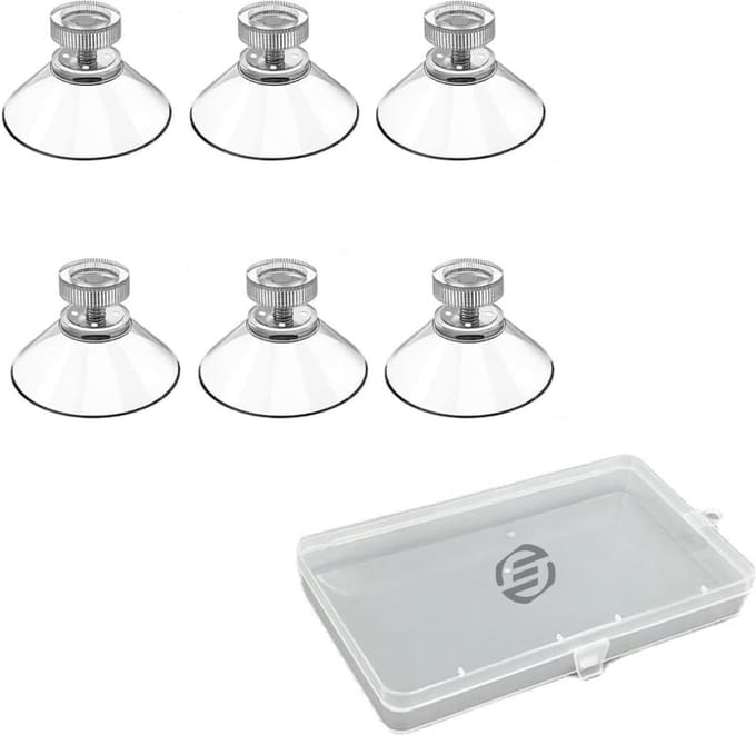 Equivera Zuignap met schroefdraad - Transparante Zuignap - 6 Stuks