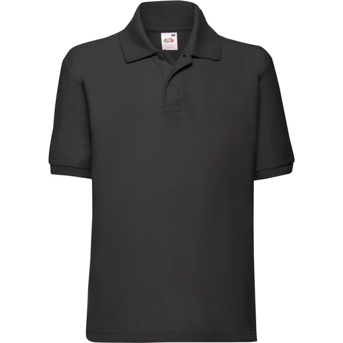 Fruit of the Loom Kinder/Kinder 65/35 Poloshirt (Zwart)