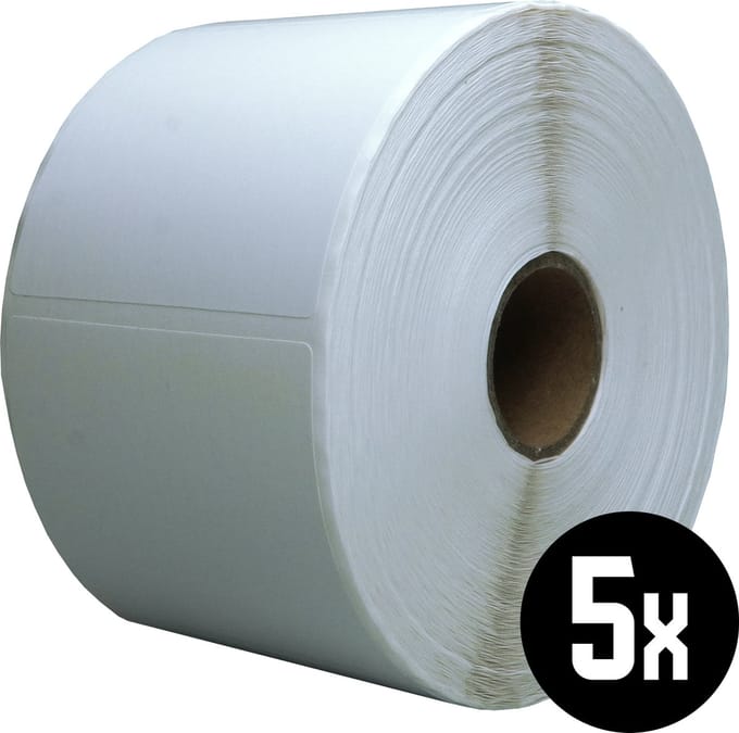 DULA Compatible Zebra Labels 57x51mm - 1000 etiketten per rol - kern 25mm - Wit - Permanent - 5 roll
