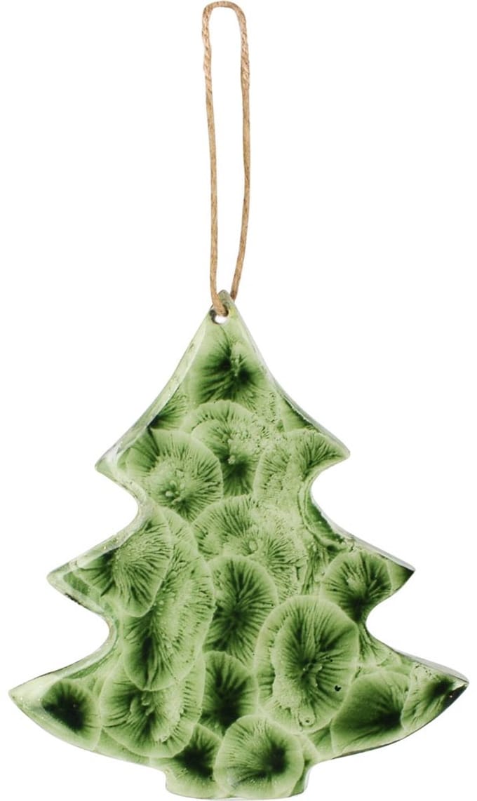 Dekoratief | Hanger boompje, groen, metaal/email, 10x1x11cm | A258186