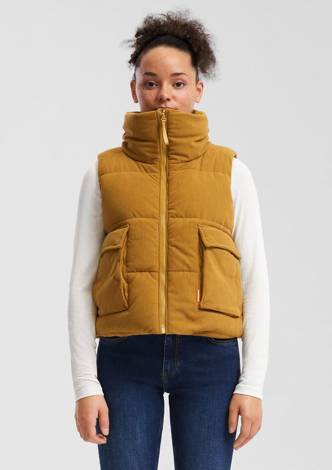 Korte corduroy gilet dames QS