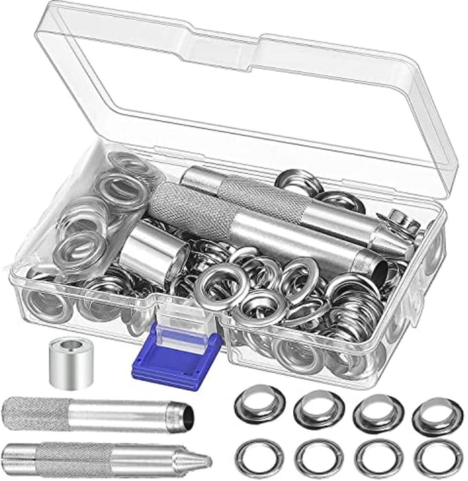 Gereedschapsset voor Ogen en Sluitringen - 100 Sets van 10 mm voor Dekzeilen en Leer