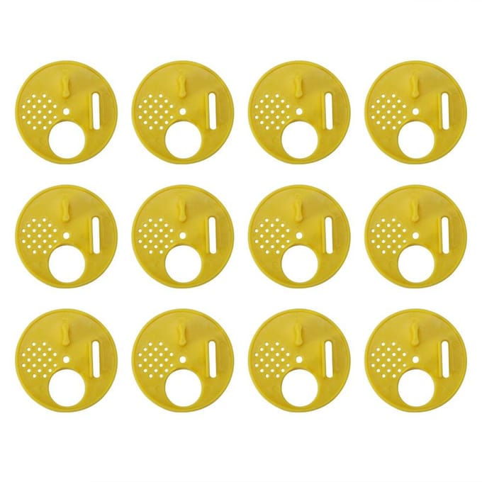 12 pcs set Plastic Beehive Nuc Box Entrance Gates Beekeeping Equipment yellow