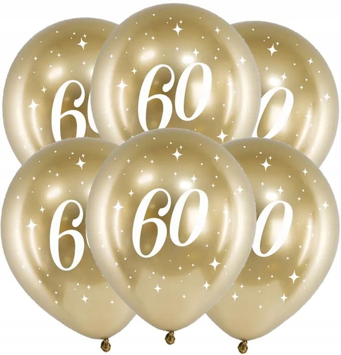 Partydeco - Glossy ballonnen gold 60 jaar (6 stuks)