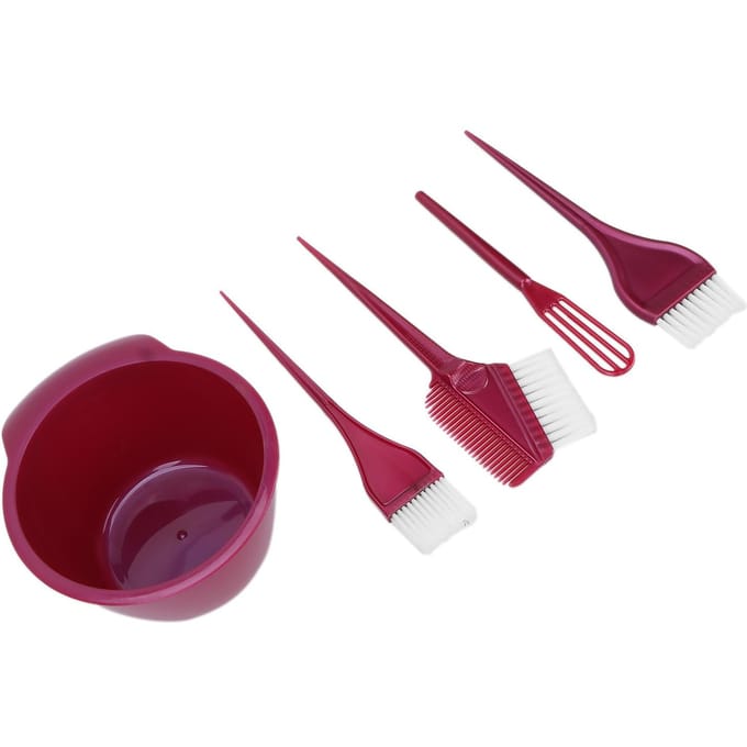 Kit de coloration capillaire professionnel Bol de coloration Brosse pour coloration capillaire Décoloration capillaire DIY bordeaux