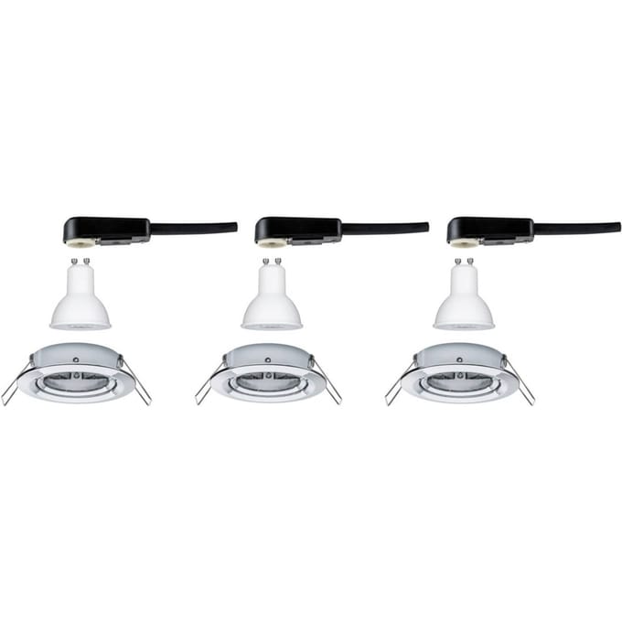 Paulmann Inbouwspot Led Nova Rond Kantelbaar 3-stapdim Chroom 51mm Gu10 3x6,5w