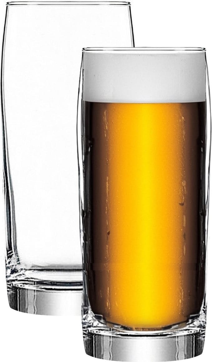 LAV Bierglazen - 2x - 380 ml/0,38L - stevig glas - Stijlvolle glazen - Handige basic glazen