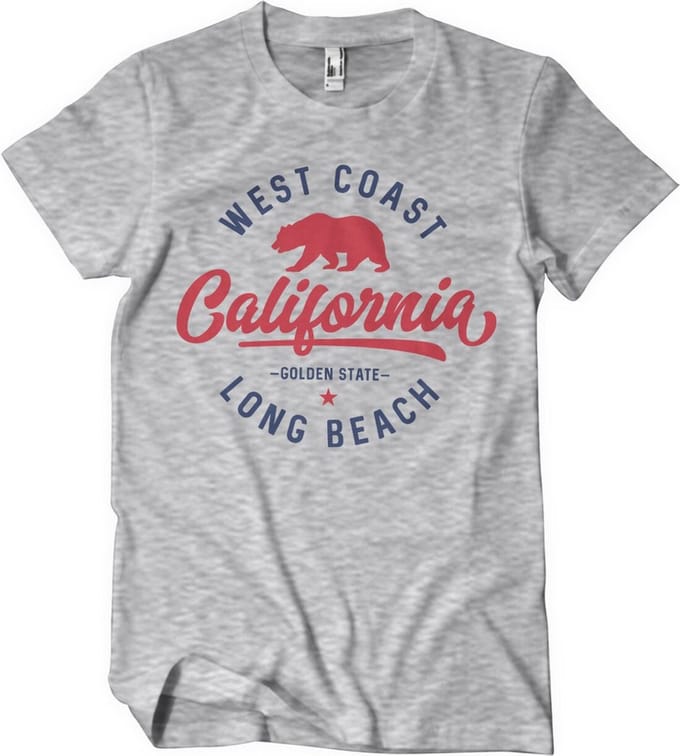 West Coast California T-shirt, grijs gemêleerd