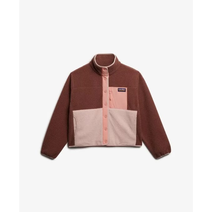 Superdry Colour Block Fleece Jas Brown Grootte: 46