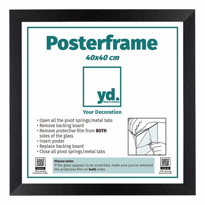 Your Decoration - Posterlijst 40x40 cm - MDF - Zwart Mat - Parma
