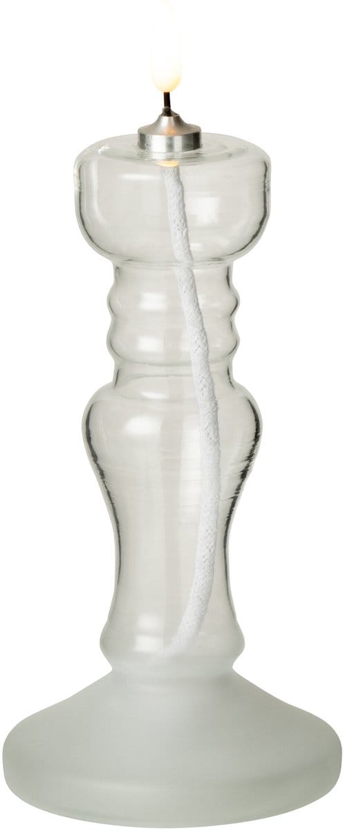 J-Line kaars - glas - transparant - LED lichtjes