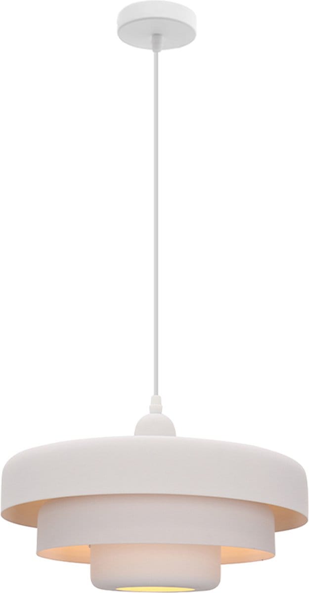 Olucia - MEREDITH - Hanglamp - Wit - Vorm: Rond