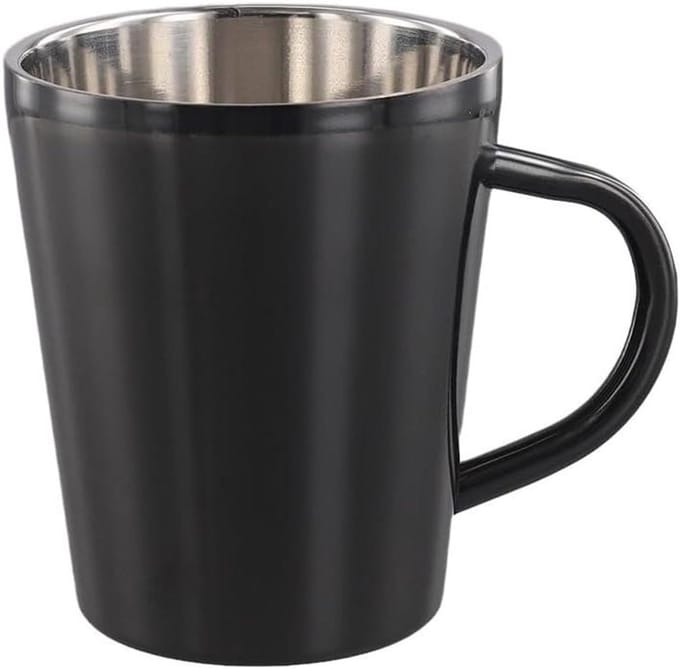 Dubbele Muur Mok - Rvs Cup - Warme Koude Dranken - Lichtgewicht Onbreekbaar - 300ml - Zilver