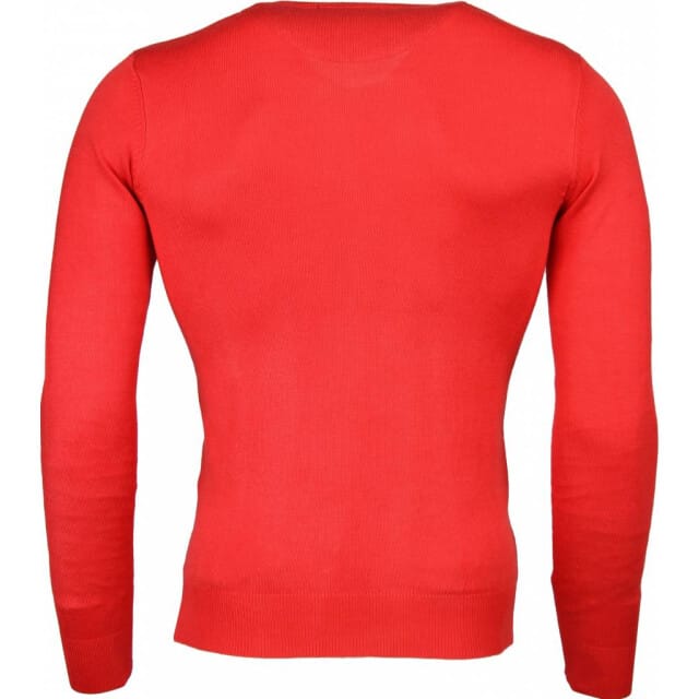 Casual Trui - Exclusive Blanco V-Hals - Rood