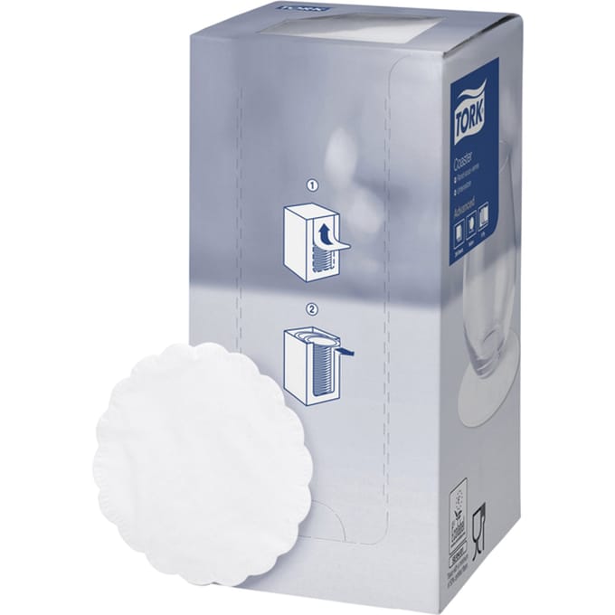 Onderzetter Tork Advanced 8-laags 90mm 250 vel wit 474474