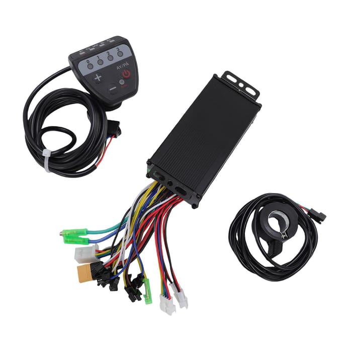 Elektrische Fiets Conversie Kit 3 Modi 22A Borstelloze Motor Controller 130X Duim Gashendel en LED black