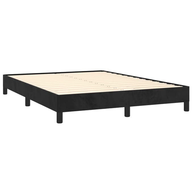vidaXL - Bedframe - zonder - matras - 140x200 - cm - fluweel - zwart