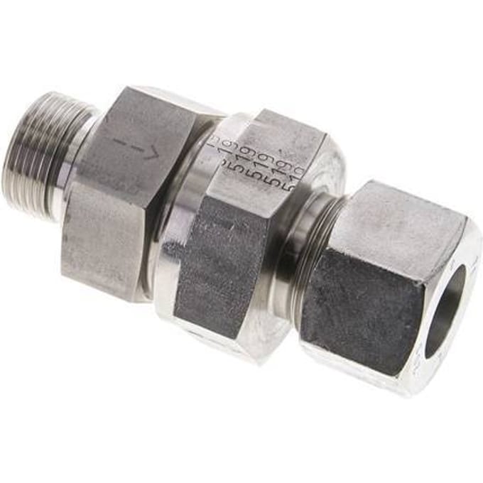 20S (M30x2) & G3/4'' Regeling-Uit RVS Terugslagklep Snijring Buitendraad 1-400 bar ISO 8434-1