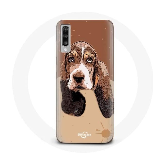 Coque pour Samsung Galaxy A70 Basset Hound chien visage