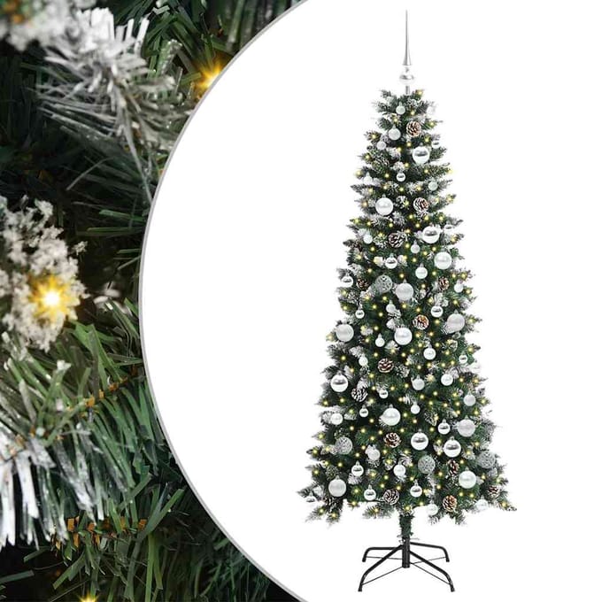 vidaXL - Kunstkerstboom - Groen - 180 - cm - PVC - en - Plastic - en - Staal