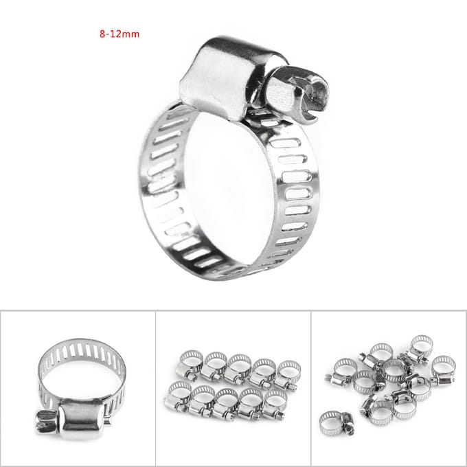 Schroefband Wormwiel Slangklemmen RVS Waterleidingklem (8mm12mm) gray