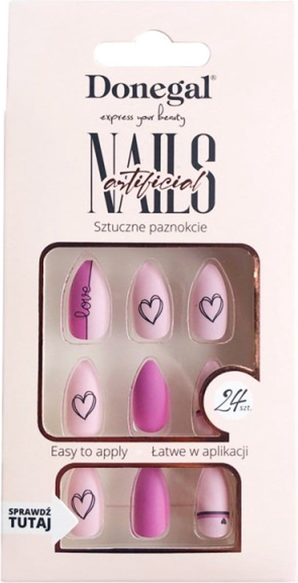 Donegal Decorated Artificial Nails Nepnagels Love 24st. - 3106