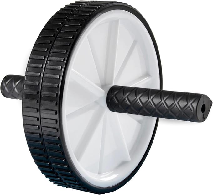 Buikspierroller Dubbel - Abroller Core - Krachtige Core Training - Ergonomische Handgrepen - 25 x 10 cm - Zwart