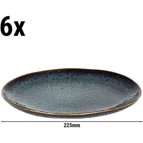 GGM Gastro (6 Stück) ECCENTRIC - Teller - flach - Ø 220mm - Petrol Blau
