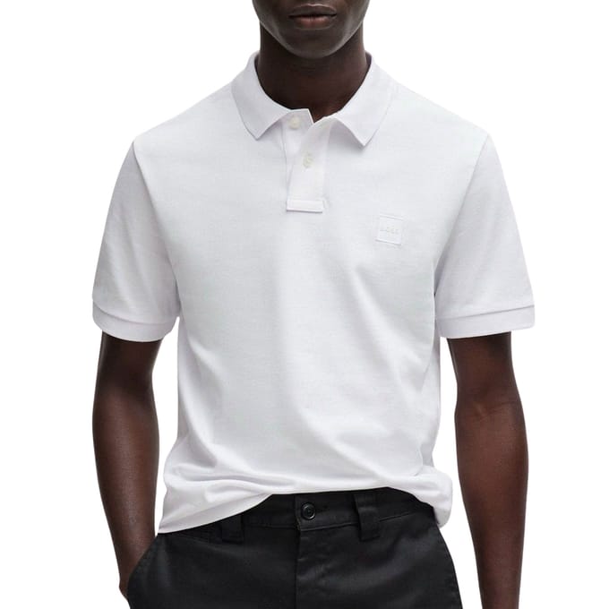 BOSS Orange Passenger Heren Stretch-Katoen Slim-Fit Polo met Logo Patch NOS