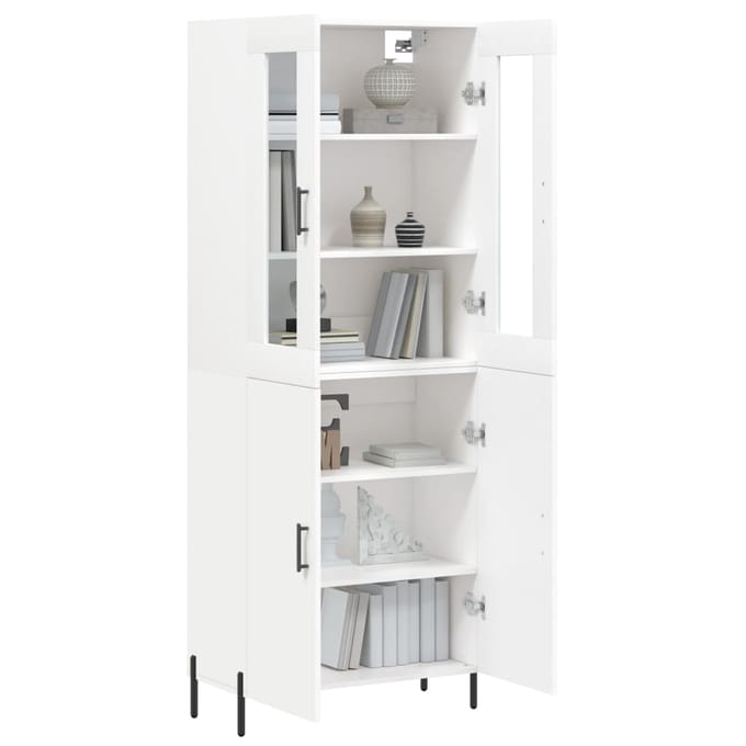 vidaXL - Hoge - kast - 69,5x34x180 - cm - bewerkt - hout - wit