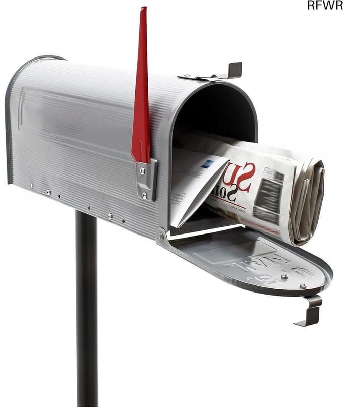 RFWR® Amerikaanse brievenbus - zilvergrijs - met voet