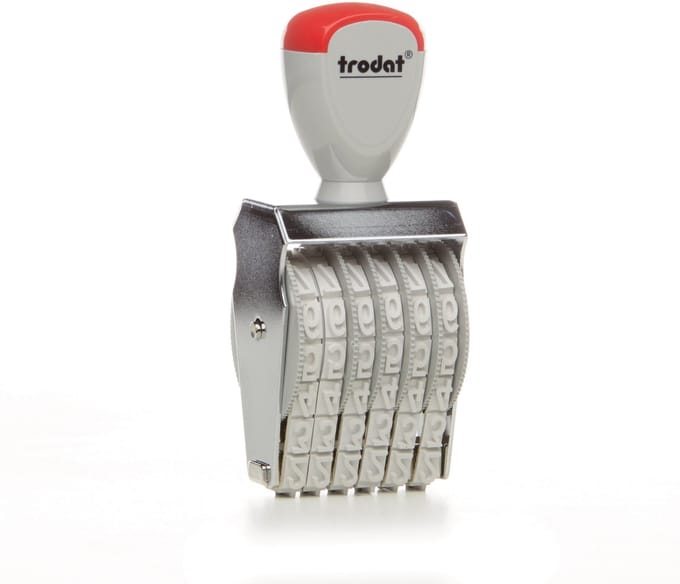 Trodat 1596 Cijferstempel | 6 banden | 41x9mm