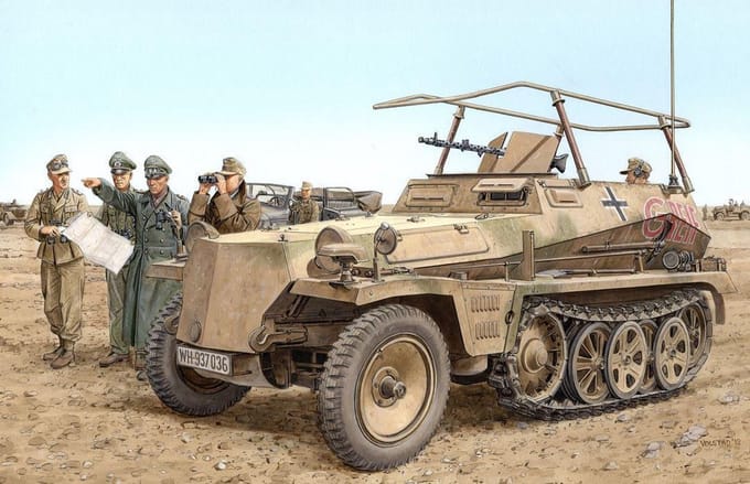Dragon Modelbouwpakket Militaire voertuigen - 6911 Sd.Kfz.250/3 Greif - Rommel#039 Command Half-Track Plastic - 1:35 - Modelbouw