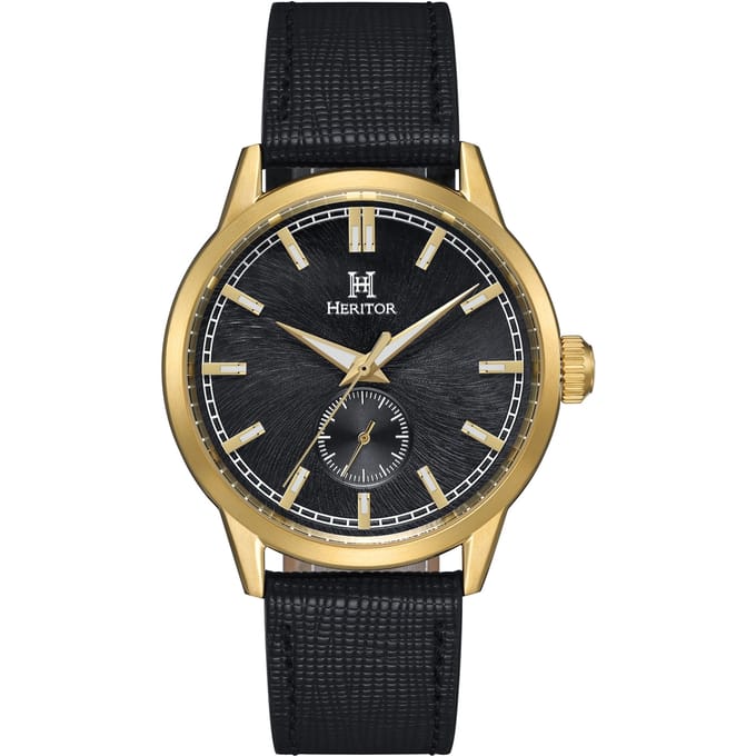 Heritor Automatic Argento leren band horloge - goud/zwart
